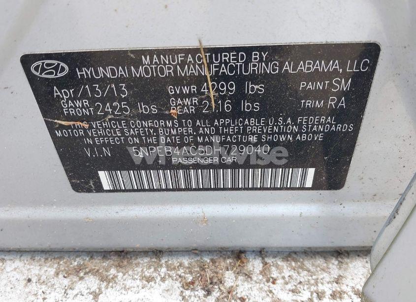 Photo 9 of 2013 Hyundai Sonata GLS (VIN 5NPEB4AC5DH729040)