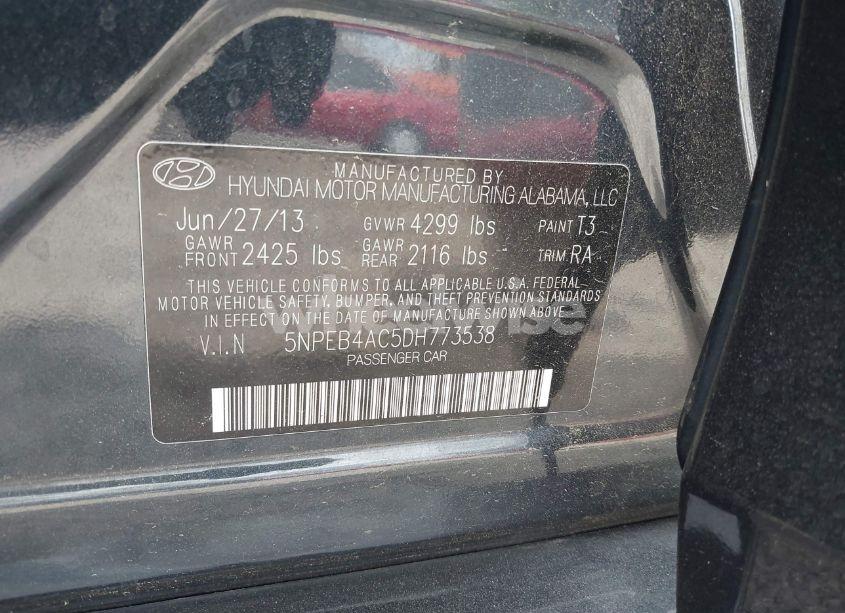 Photo 9 of 2013 Hyundai Sonata GLS (VIN 5NPEB4AC5DH773538)