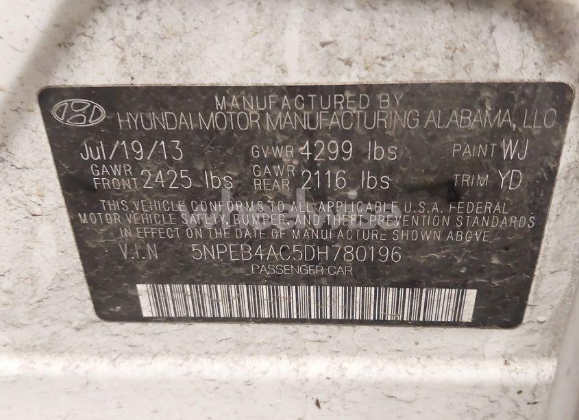 Photo 9 of 2013 Hyundai Sonata GLS (VIN 5NPEB4AC5DH780196)
