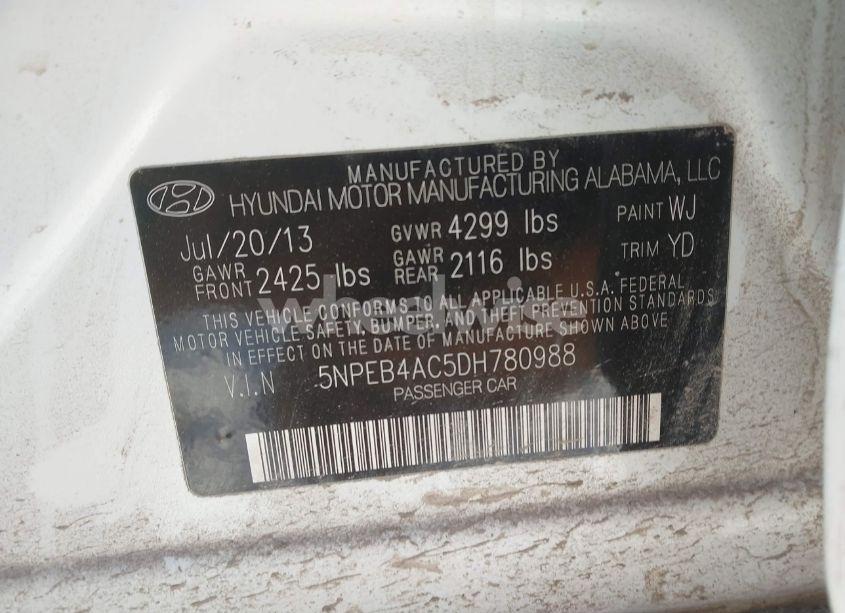 Photo 9 of 2013 Hyundai Sonata GLS (VIN 5NPEB4AC5DH780988)
