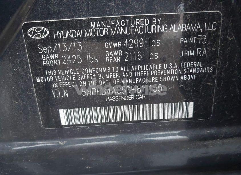Photo 9 of 2013 Hyundai Sonata GLS (VIN 5NPEB4AC5DH811155)
