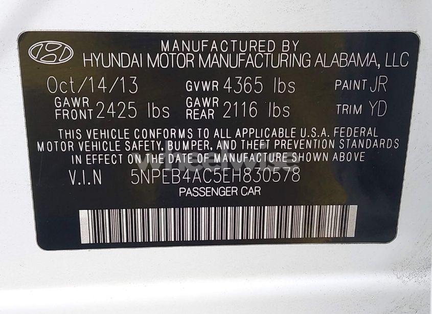 Photo 9 of 2014 Hyundai Sonata GLS (VIN 5NPEB4AC5EH830578)