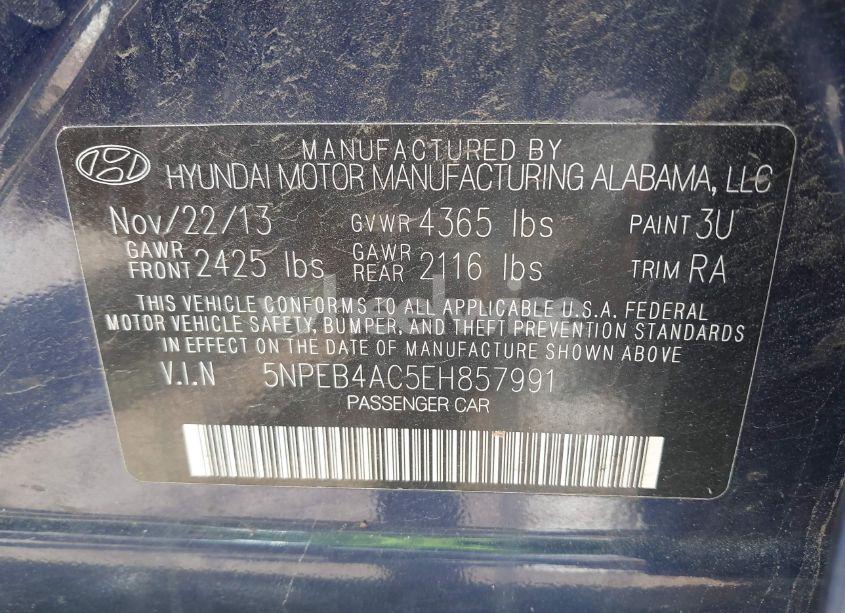 Photo 9 of 2014 Hyundai Sonata GLS (VIN 5NPEB4AC5EH857991)