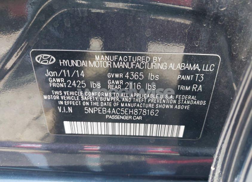Photo 9 of 2014 Hyundai Sonata GLS (VIN 5NPEB4AC5EH878162)