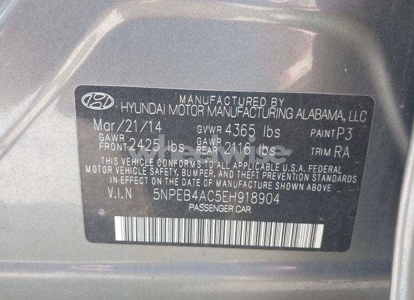 Photo 9 of 2014 Hyundai Sonata GLS (VIN 5NPEB4AC5EH918904)