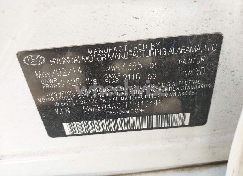 Photo 9 of 2014 Hyundai Sonata GLS (VIN 5NPEB4AC5EH943446)
