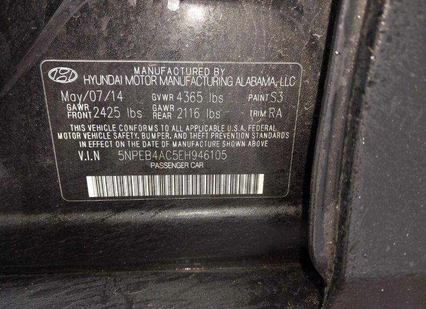 Photo 9 of 2014 Hyundai Sonata GLS (VIN 5NPEB4AC5EH946105)