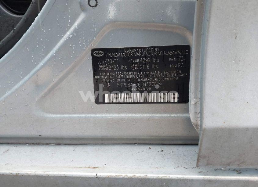 Photo 9 of 2012 Hyundai Sonata GLS (VIN 5NPEB4AC6CH327879)