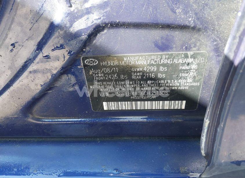 Photo 9 of 2012 Hyundai Sonata GLS (VIN 5NPEB4AC6CH351308)