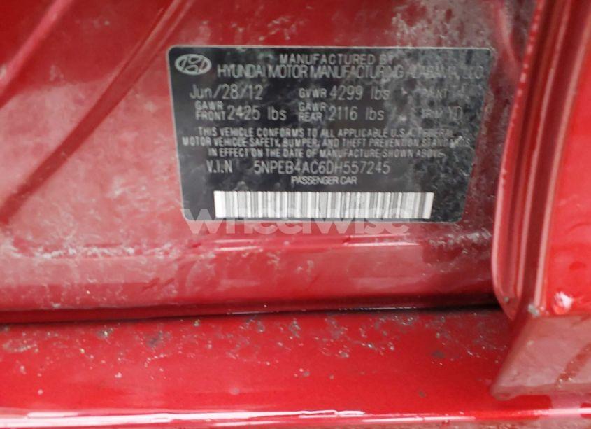 Photo 9 of 2013 Hyundai Sonata GLS (VIN 5NPEB4AC6DH557245)