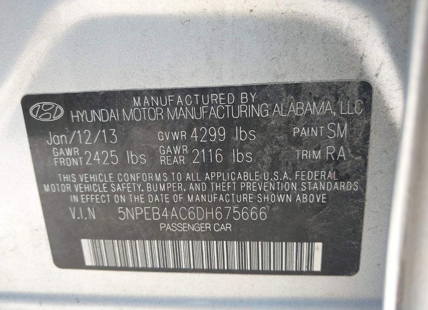 Photo 9 of 2013 Hyundai Sonata GLS (VIN 5NPEB4AC6DH675666)