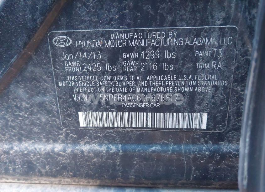 Photo 9 of 2013 Hyundai Sonata GLS (VIN 5NPEB4AC6DH676817)