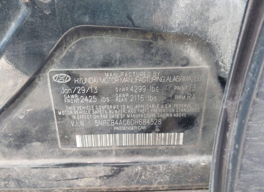 Photo 9 of 2013 Hyundai Sonata GLS (VIN 5NPEB4AC6DH684528)