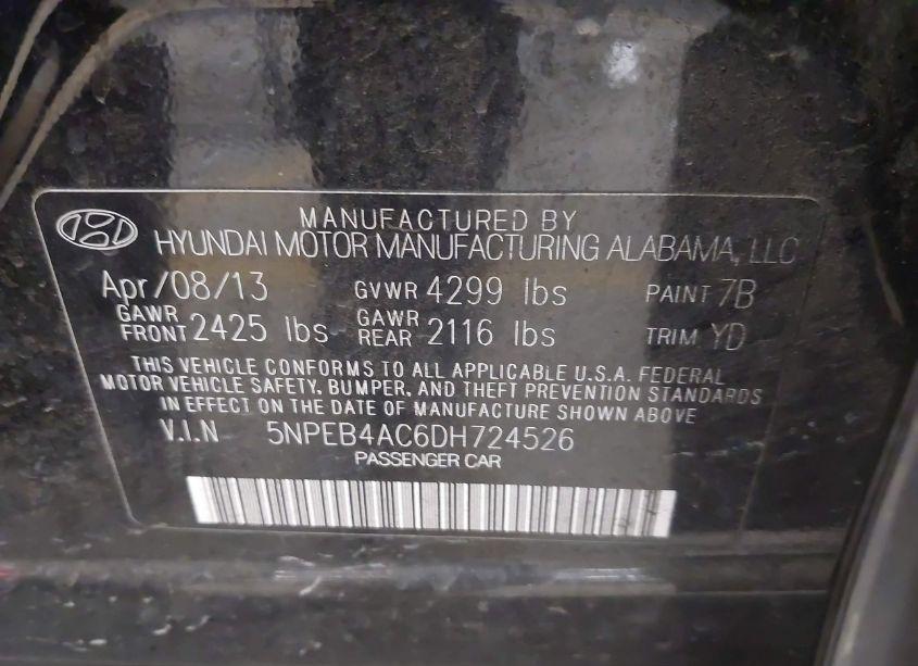 Photo 9 of 2013 Hyundai Sonata GLS (VIN 5NPEB4AC6DH724526)