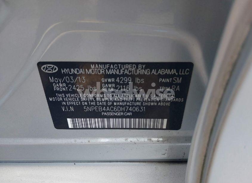 Photo 9 of 2013 Hyundai Sonata GLS (VIN 5NPEB4AC6DH740631)