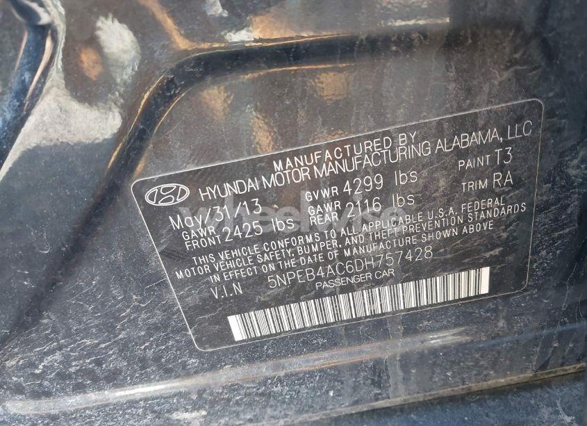 Photo 9 of 2013 Hyundai Sonata GLS (VIN 5NPEB4AC6DH757428)