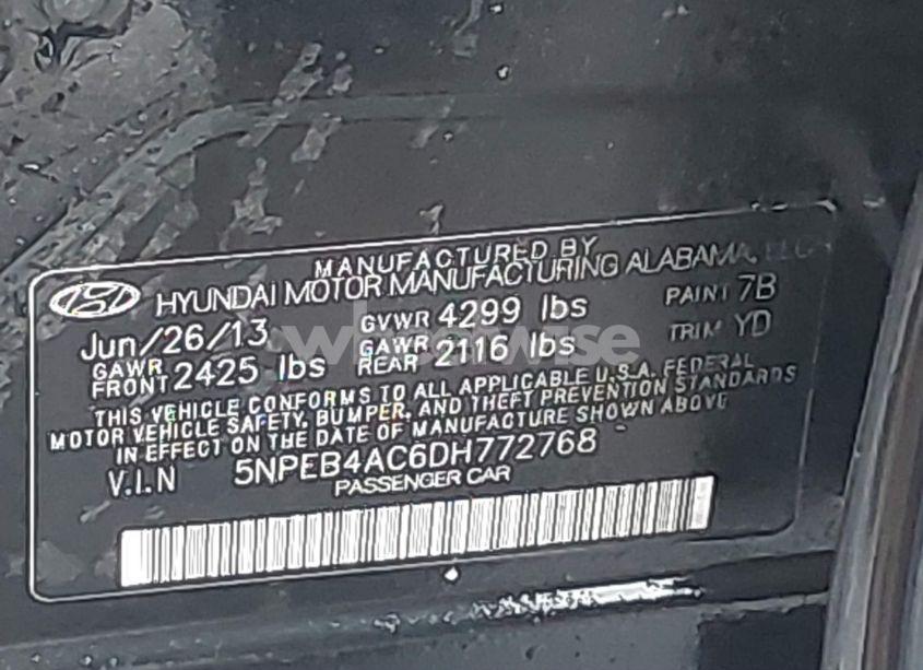 Photo 9 of 2013 Hyundai Sonata GLS (VIN 5NPEB4AC6DH772768)