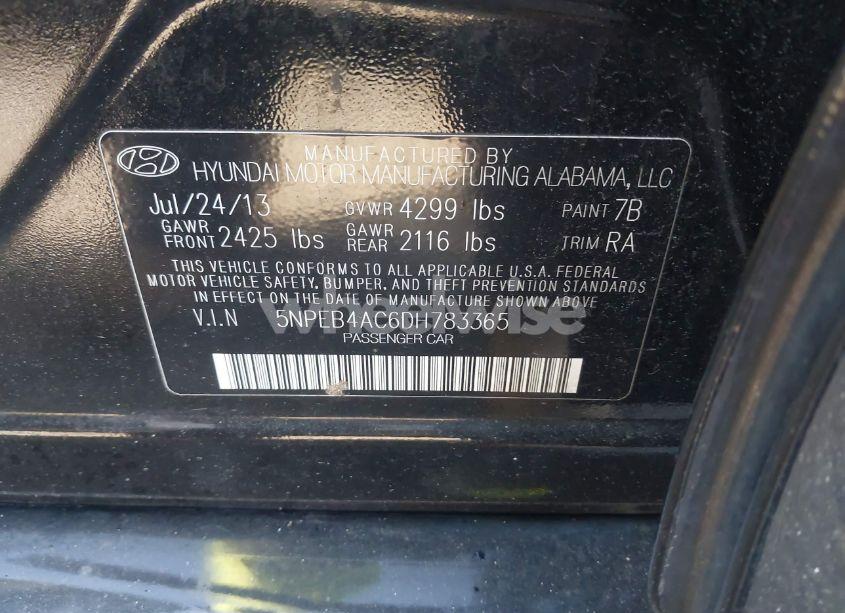 Photo 9 of 2013 Hyundai Sonata GLS (VIN 5NPEB4AC6DH783365)