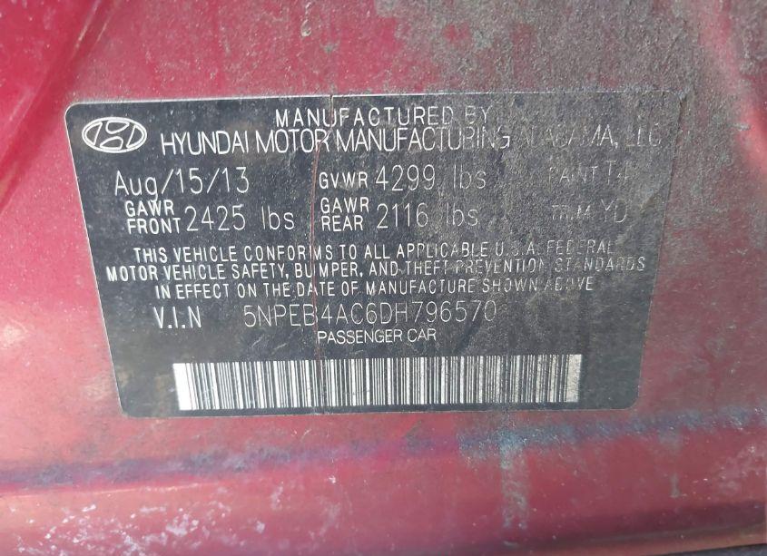 Photo 9 of 2013 Hyundai Sonata GLS (VIN 5NPEB4AC6DH796570)