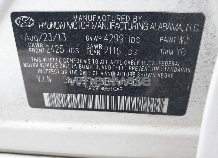 Photo 9 of 2013 Hyundai Sonata GLS (VIN 5NPEB4AC6DH800469)