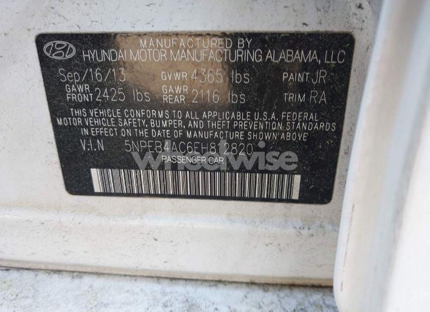 Photo 9 of 2014 Hyundai Sonata GLS (VIN 5NPEB4AC6EH812820)