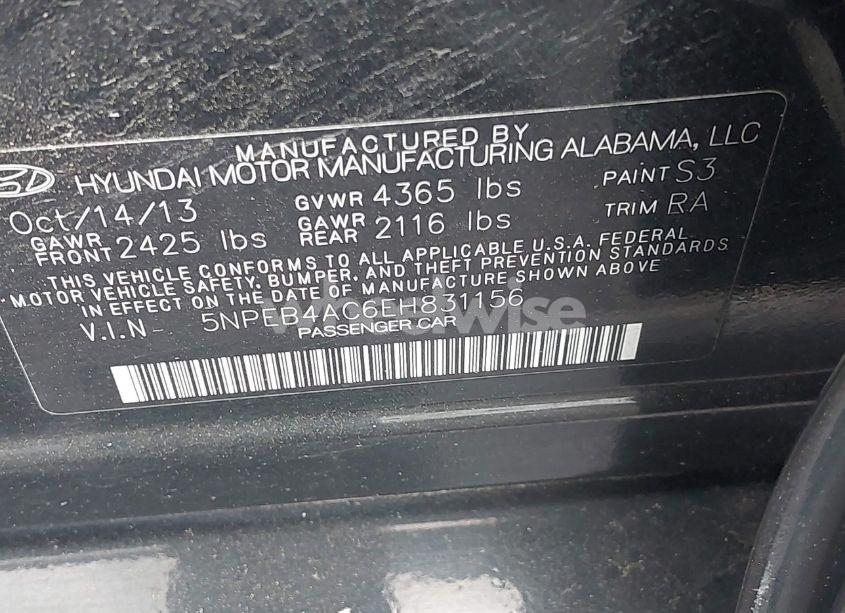 Photo 9 of 2014 Hyundai Sonata GLS (VIN 5NPEB4AC6EH831156)
