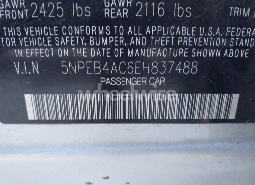 Photo 9 of 2014 Hyundai Sonata GLS (VIN 5NPEB4AC6EH837488)