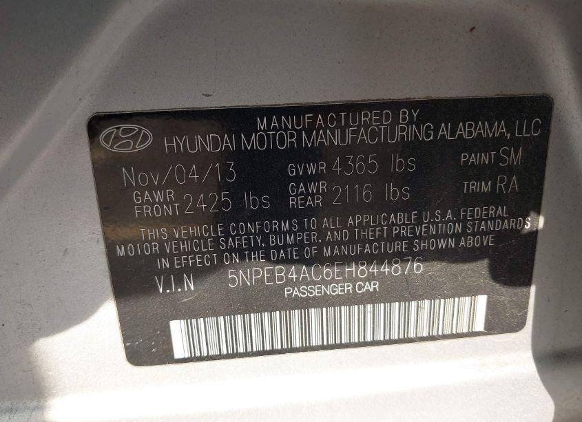 Photo 9 of 2014 Hyundai Sonata GLS (VIN 5NPEB4AC6EH844876)