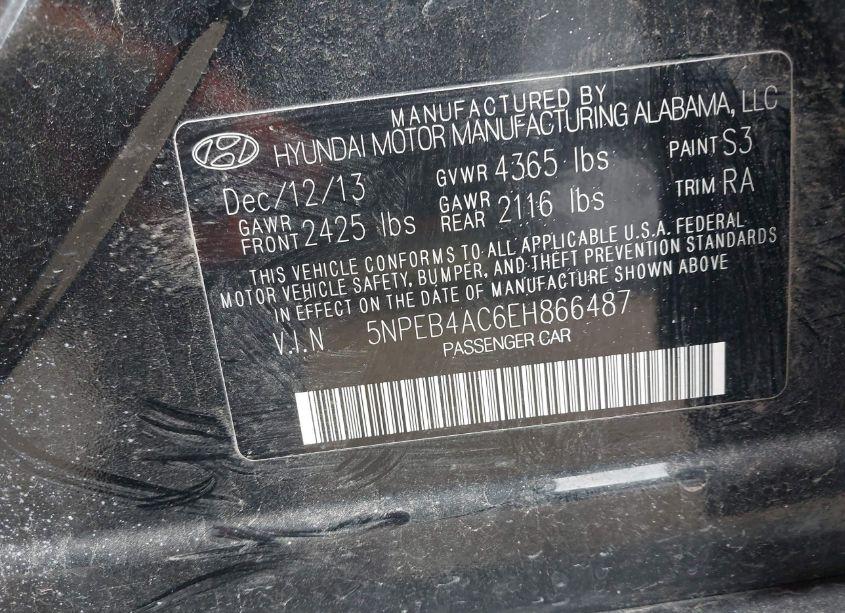 Photo 9 of 2014 Hyundai Sonata GLS (VIN 5NPEB4AC6EH866487)