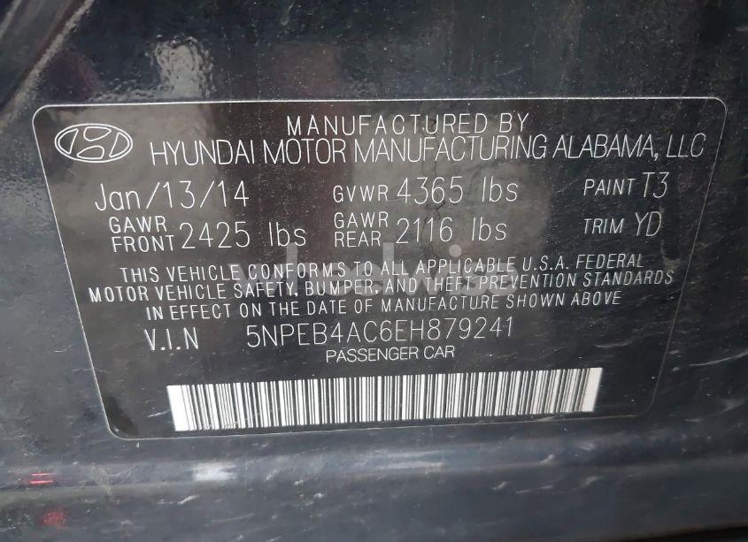 Photo 9 of 2014 Hyundai Sonata GLS (VIN 5NPEB4AC6EH879241)