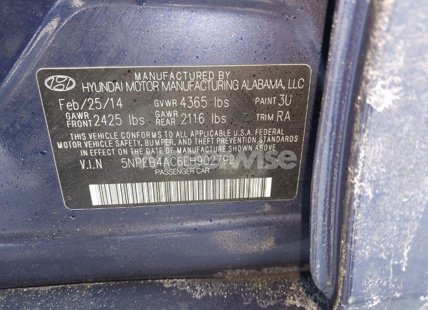 Photo 9 of 2014 Hyundai Sonata GLS (VIN 5NPEB4AC6EH902792)