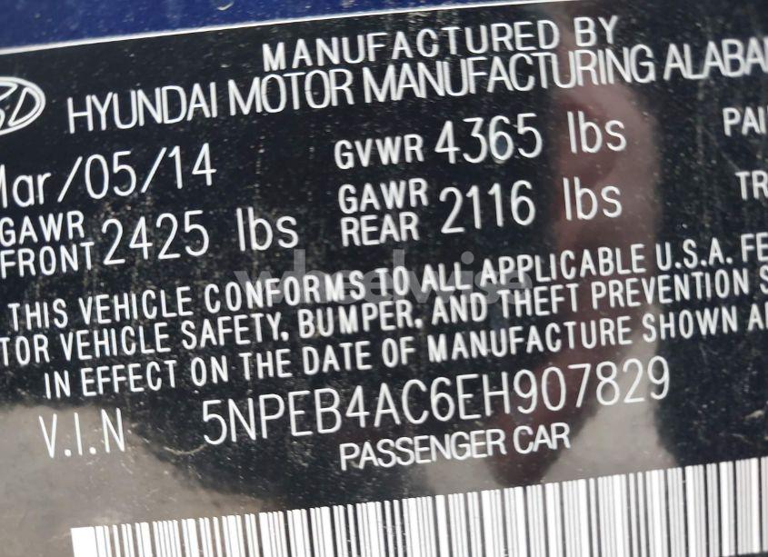 Photo 9 of 2014 Hyundai Sonata GLS (VIN 5NPEB4AC6EH907829)