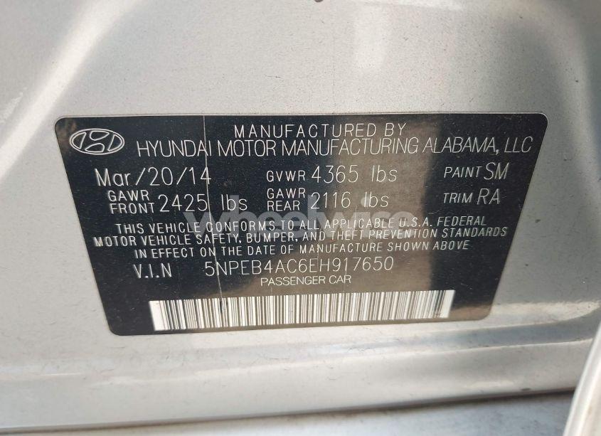 Photo 9 of 2014 Hyundai Sonata GLS (VIN 5NPEB4AC6EH917650)