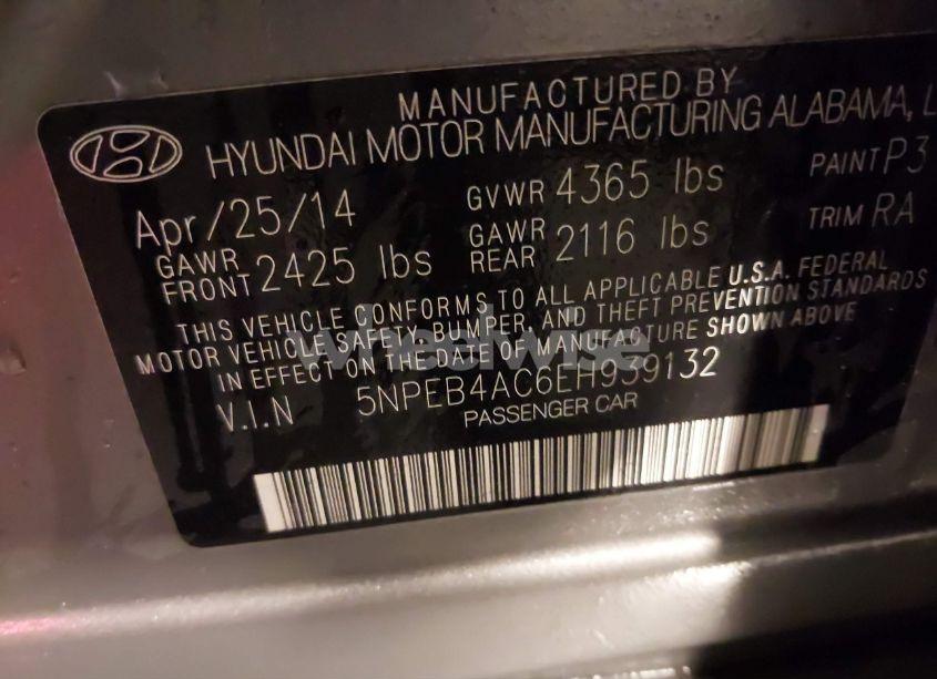Photo 9 of 2014 Hyundai Sonata GLS (VIN 5NPEB4AC6EH939132)