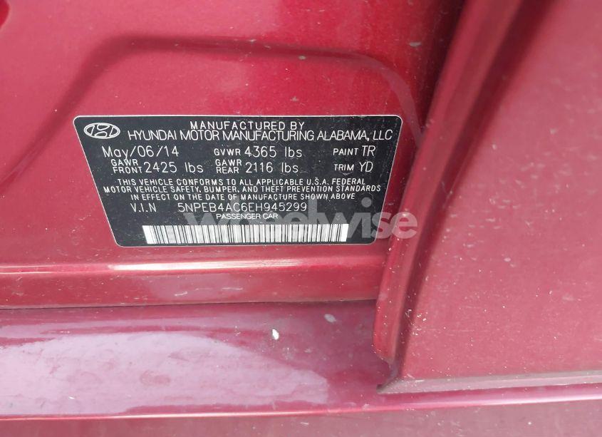 Photo 9 of 2014 Hyundai Sonata GLS (VIN 5NPEB4AC6EH945299)