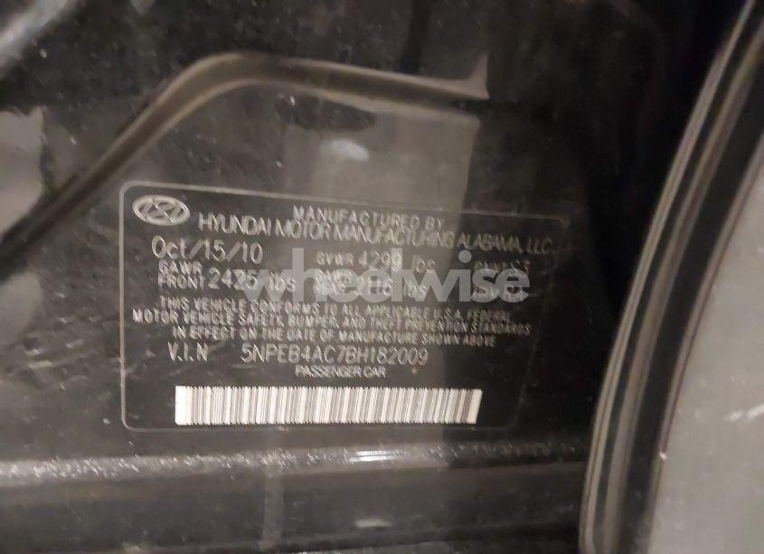 Photo 9 of 2011 Hyundai Sonata GLS (VIN 5NPEB4AC7BH182009)