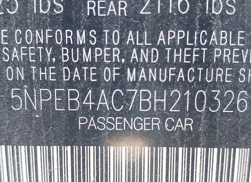 Photo 9 of 2011 Hyundai Sonata GLS (VIN 5NPEB4AC7BH210326)