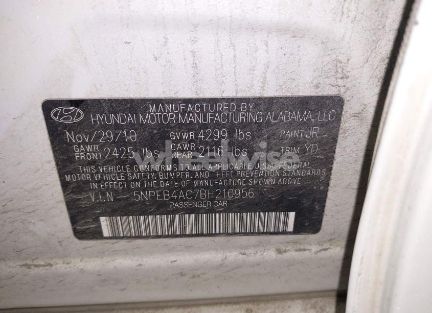 Photo 9 of 2011 Hyundai Sonata GLS (VIN 5NPEB4AC7BH210956)