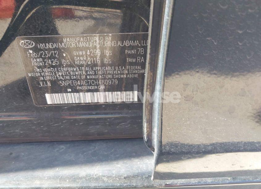 Photo 9 of 2012 Hyundai Sonata GLS (VIN 5NPEB4AC7CH480979)