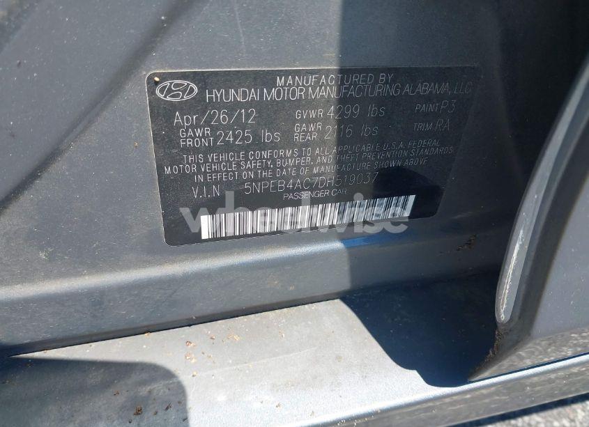 Photo 9 of 2013 Hyundai Sonata GLS (VIN 5NPEB4AC7DH519037)