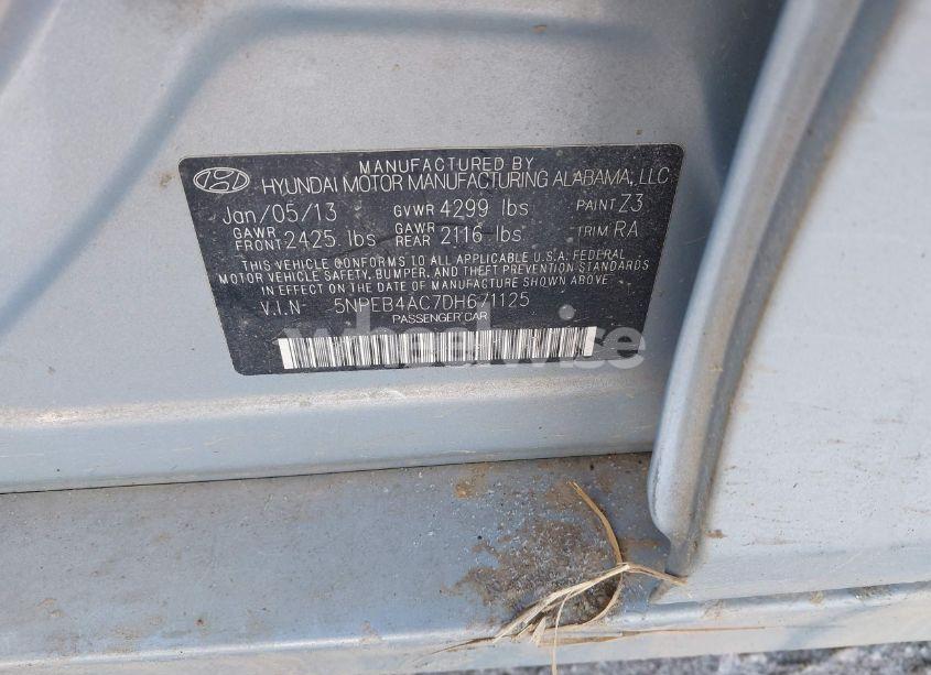 Photo 9 of 2013 Hyundai Sonata GLS (VIN 5NPEB4AC7DH671125)