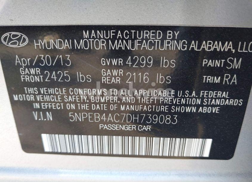 Photo 7 of 2013 Hyundai Sonata GLS (VIN 5NPEB4AC7DH739083)
