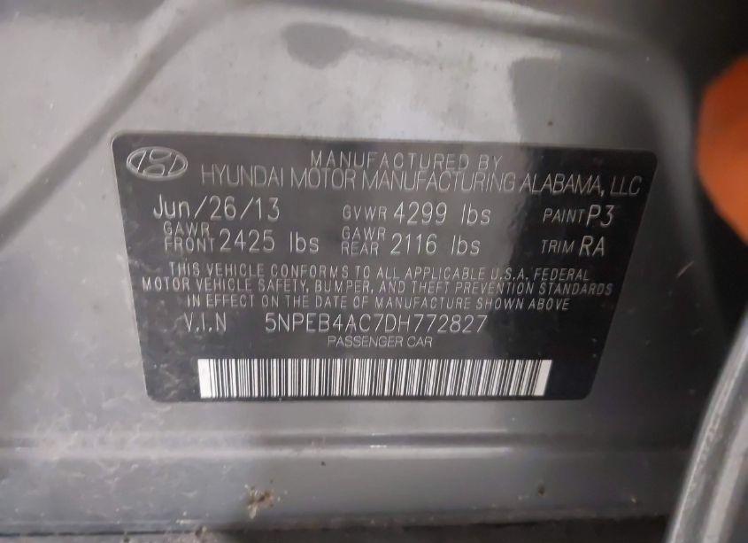 Photo 9 of 2013 Hyundai Sonata GLS (VIN 5NPEB4AC7DH772827)