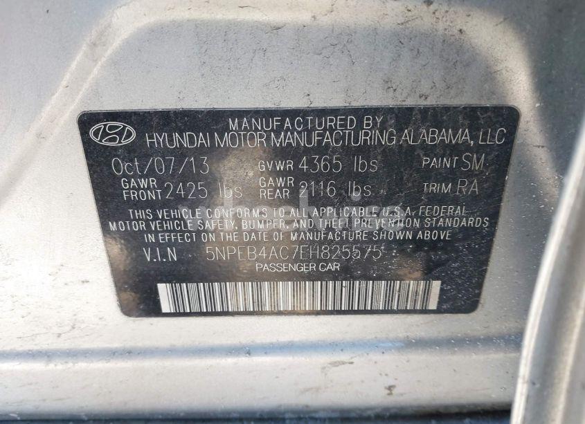 Photo 9 of 2014 Hyundai Sonata GLS (VIN 5NPEB4AC7EH825575)