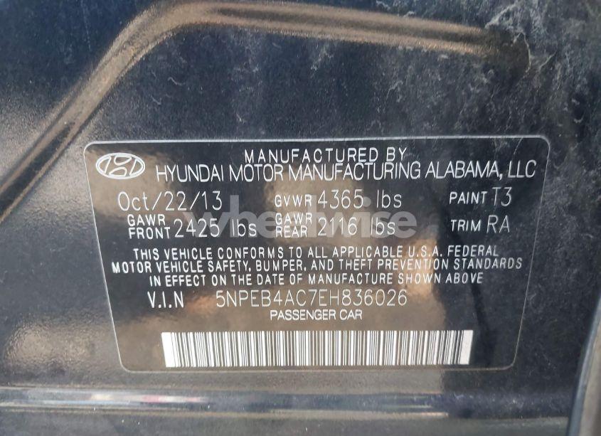 Photo 9 of 2014 Hyundai Sonata GLS (VIN 5NPEB4AC7EH836026)