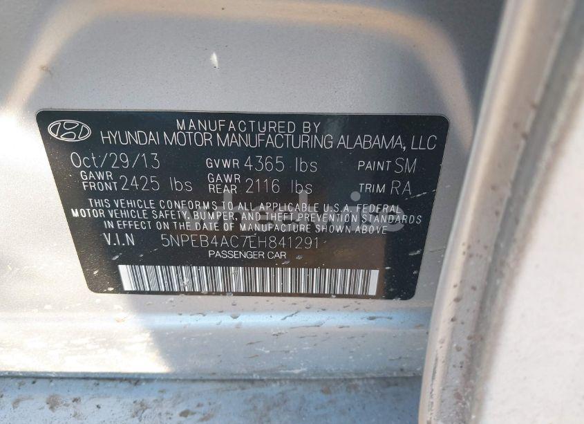 Photo 9 of 2014 Hyundai Sonata GLS (VIN 5NPEB4AC7EH841291)