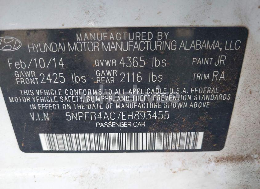 Photo 9 of 2014 Hyundai Sonata GLS (VIN 5NPEB4AC7EH893455)