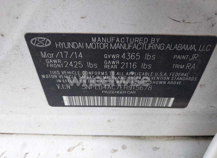 Photo 9 of 2014 Hyundai Sonata GLS (VIN 5NPEB4AC7EH915678)