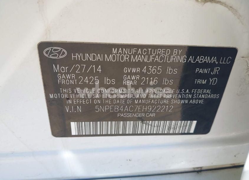 Photo 9 of 2014 Hyundai Sonata GLS (VIN 5NPEB4AC7EH922212)