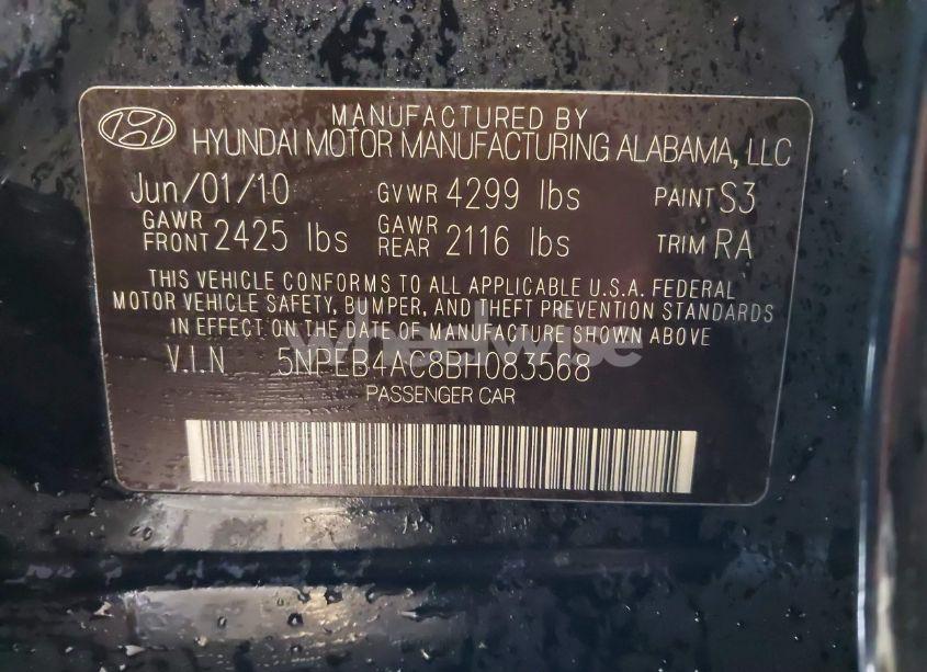 Photo 9 of 2011 Hyundai Sonata GLS (VIN 5NPEB4AC8BH083568)